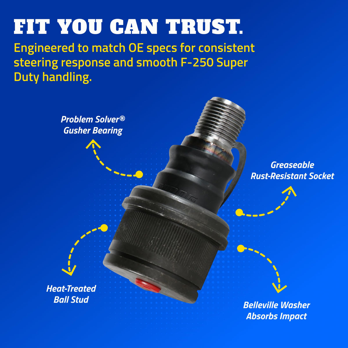 MOOG K8607T MOOG Front Outer Steering Tie Rod End - Front Suspension Joint for Trucks - Heavy Duty Ball Joint - Fit Tested Ball - OE Specification Match - Truck Suspension Component