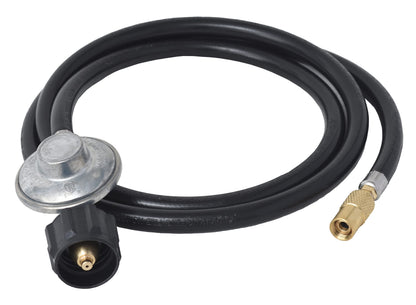 FLAME KING FK-GRD-REGHS6FT Flame King 6-FT Propane Adapter Hose & Regulator for 20LB Tank for 17"/22" Blackstone Tabletop Grill Griddle, Weather Resistant & Corrosion Resistant