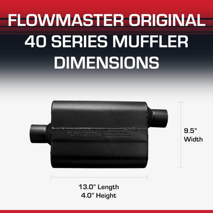 FLOWMASTER 42542 Flowmaster 40 Series Chambered Muffler – 2.50" Center In / 2.50" Offset Out