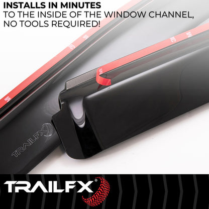 TRAILFX 4888IC TrailFX Acrylic Rainguards Fits 2022-2025 Toyota Tundra Crew Max Low Profile in-Channel Smoke Window Vents Snap-in Installation Set of 4 Rain Guards TrailFX 4888IC