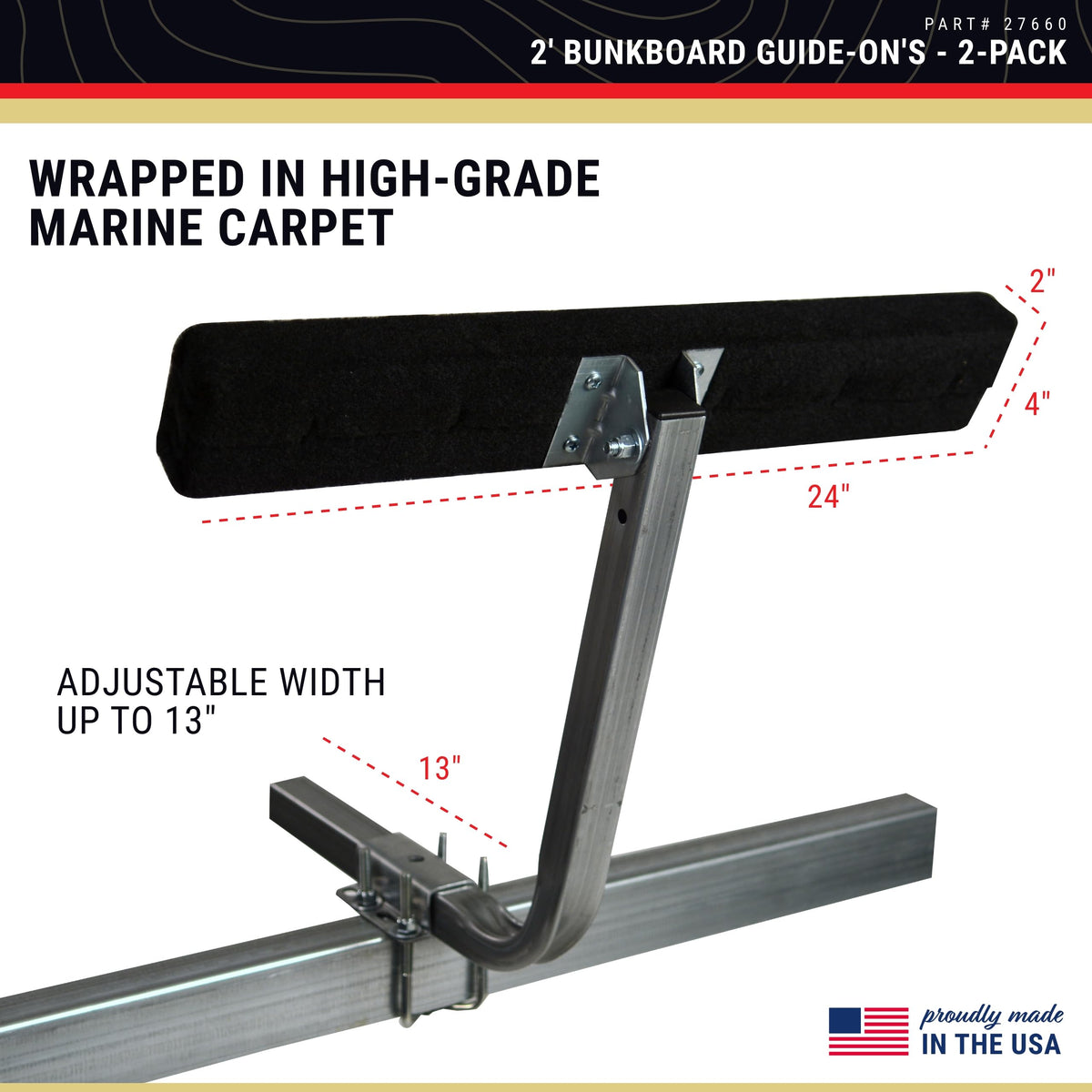 CE Smith 27660 CE Smith, 27660 2-Foot Bunk Board Guide-On, Black