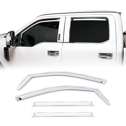PUTCO 480065 Putco 480065 Element Chrome Window Visor in Channel 4pc