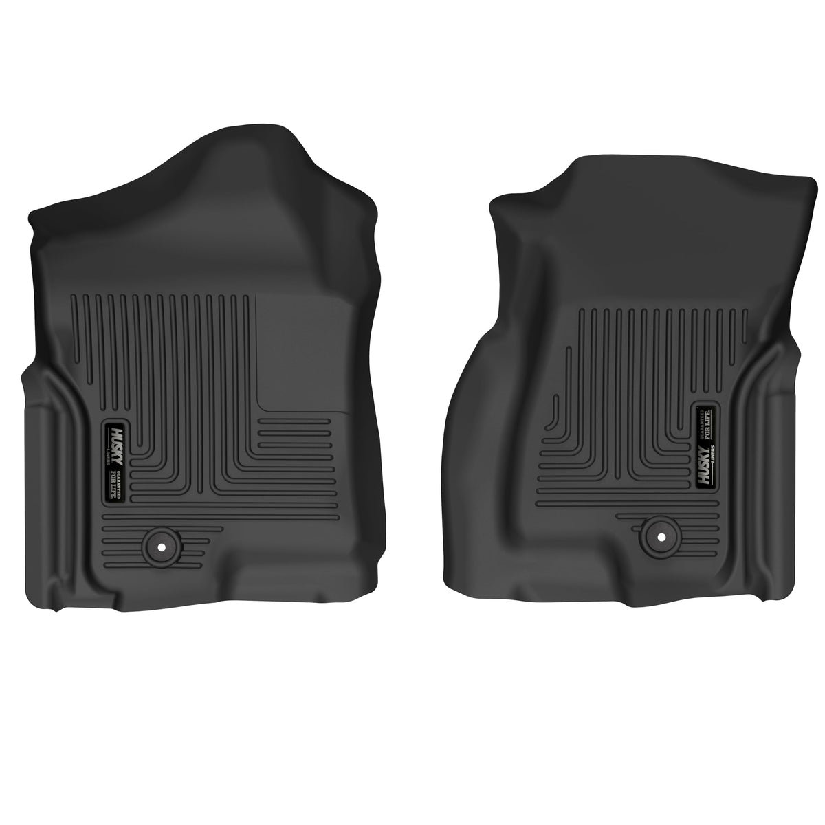 Husky Liners 52111 Husky Liners X-act Contour Floor Mats – Fits 1999-2007 Chevrolet Silverado & GMC Sierra 1500; 2001-2007 Silver-Sierra 2500/3500, Ext & Crew Cab (07 Classic Body) – Front Row, 2-pc Black - 52111