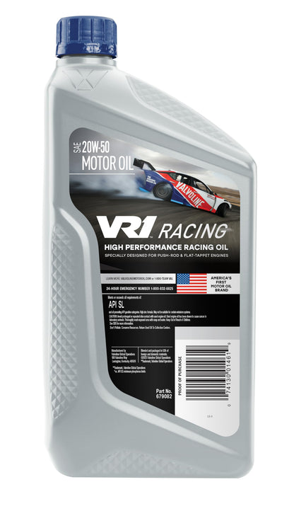 VALVOLINE 679082 Valvoline VR1 Racing Synthetic SAE 20W-50 Motor Oil 1 QT, Case of 6