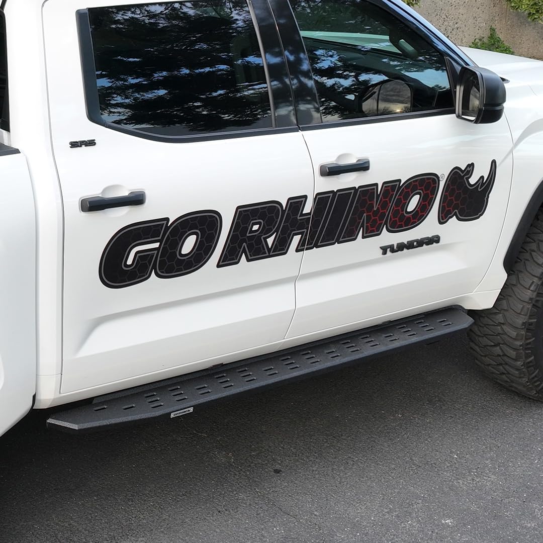 GO RHINO 69643687T Go Rhino RB30 Running Boards & Brackets | Galvanized Steel, Protective Bedliner Coating | 69643687T | Fits 2022-2024 Toyota Tundra Crew Max Pickup