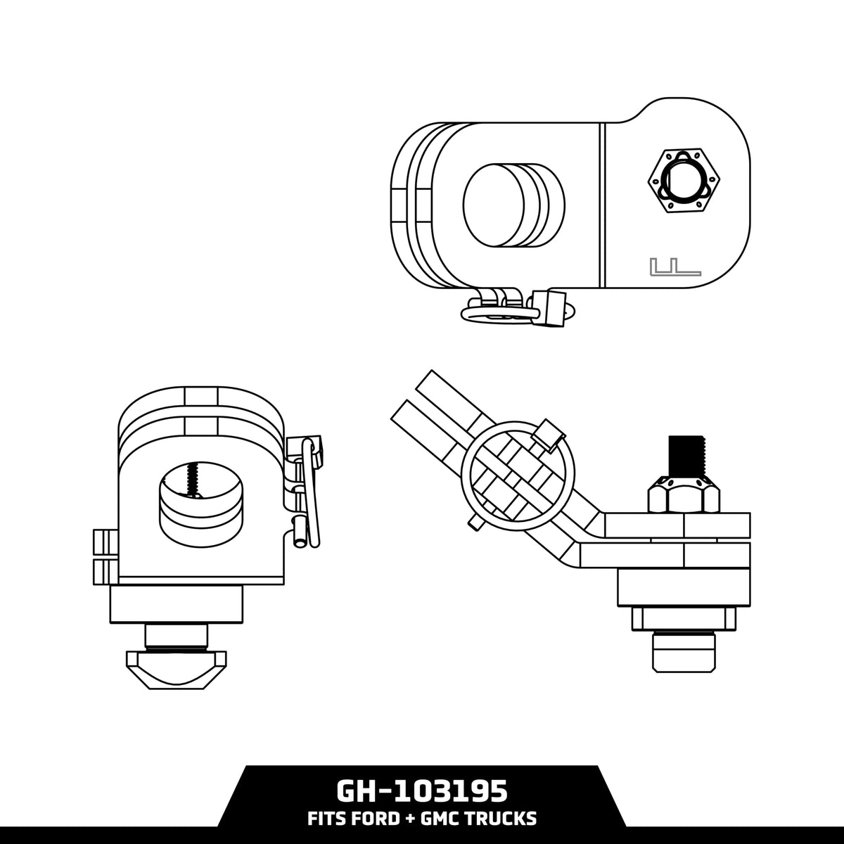 GEN-Y HITCH GH-103195 GEN-Y Hitch Safety Chain Anchors for Ford and GMC Truck beds