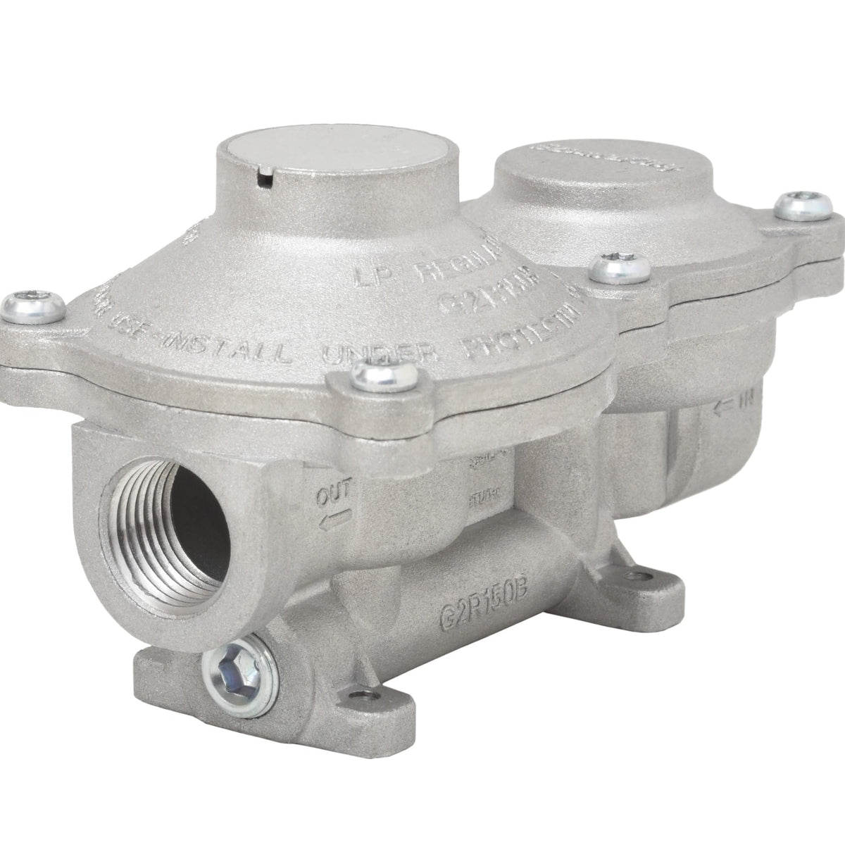 FLAME KING G2R150B Flame King 150,000 BTU Vertical Mounted 2-Stage Propane LP Regulator for RVs, Vans, Trailers, Campers, 100LB Tanks, ASME Tanks, Generators