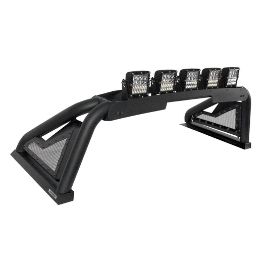 GO RHINO 918600T Go Rhino Sport Bar 2.0 w/Power Actuated Retractable Light Mount | Mild Steel, Textured Black | 918600T | Fits 2020-2024 Ram 1500, Silverado & Sierra 2500, 3500 (See Description)