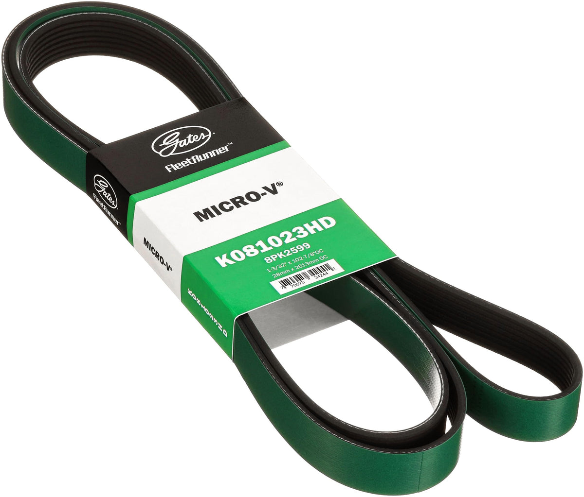 Gates K081023HD FleetRunner Micro-V Serpentine Drive Belt