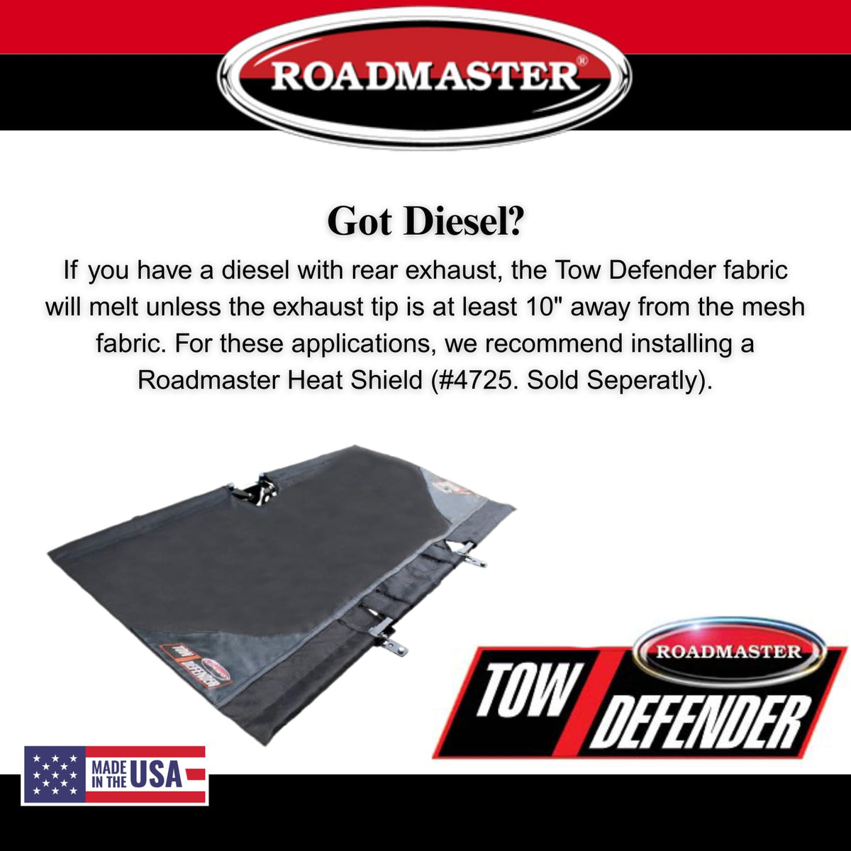 ROADMASTER 4700 Roadmaster 4700 Tow Defender Rock Shield fits Roadmaster Crossbar Baseplates | Maximum Protection | Easy Installation | Lightweight and Compact | Made in the USA