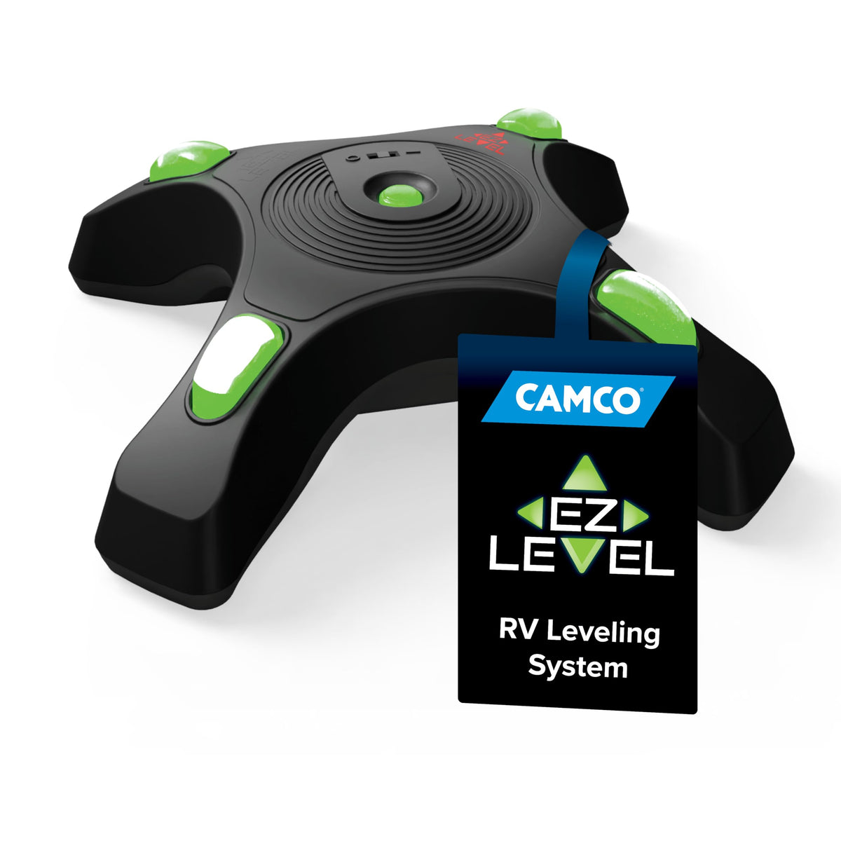 CAMCO 25505 Camco Camper EZ Level - Easy RV Leveling System - Features Illuminated Indicator Lights & Automatic Shut-Off Function when Not In-Use - Includes Pre-Installed On/Off Switch (25505)