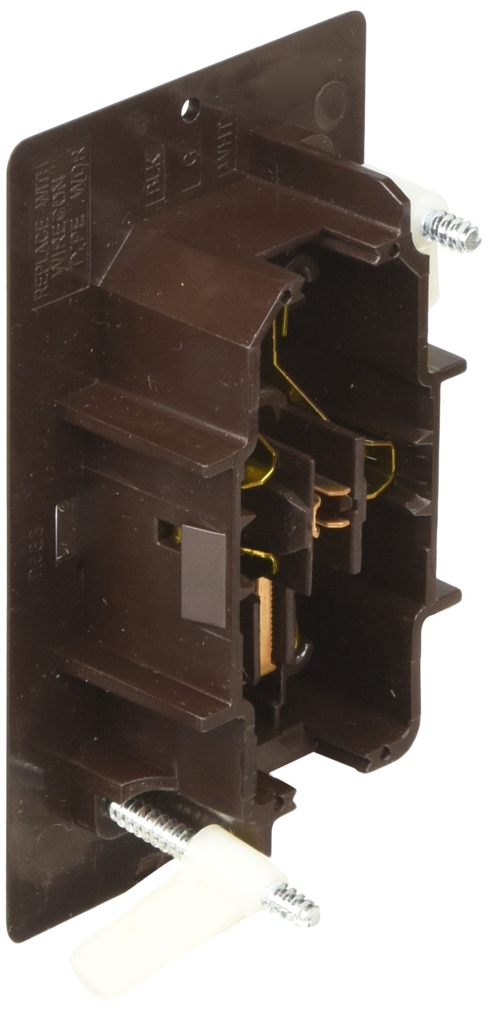 RV DESIGNER S815 RV Designer AC Self-Contained Dual Outlet with Cover Plate S815 - 15 Amp 125 VAC Power Outlet Receptacle for RVs & Motorhomes - Brown - Safe & Simple Design - Dual Slots - OEM Use