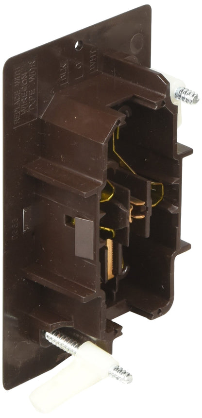 RV DESIGNER S815 RV Designer AC Self-Contained Dual Outlet with Cover Plate S815 - 15 Amp 125 VAC Power Outlet Receptacle for RVs & Motorhomes - Brown - Safe & Simple Design - Dual Slots - OEM Use