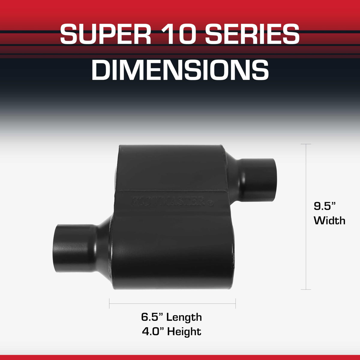 FLOWMASTER 842518 Flowmaster Super 10 Series Muffler – 2.50" Offset In / 2.50" Offset Out