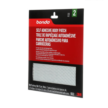 3M 932 Bondo Self-Adhesive Body Patch, For Large Rust-Outs and Damaged Areas, 2 Patches, 5.9 in x 5.8 in, 2 Patches