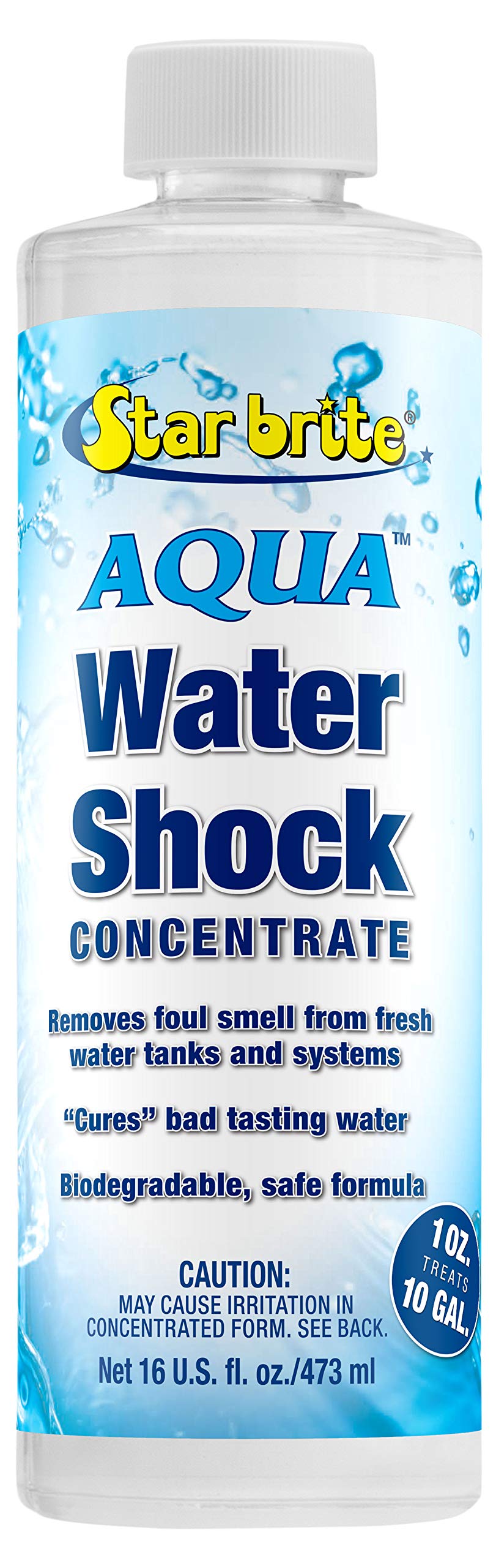 STAR BRITE 097116 STAR BRITE Aqua Water Shock for Boats & RVs - Instant Odor & Bad Taste Remover for Potable Water, 16 Ounce (097116)