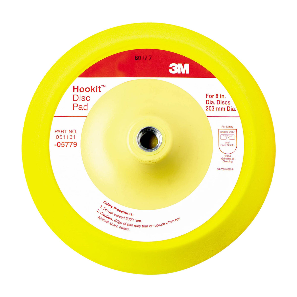 3M 05779 3M Hookit Abrasive Disc Pad, 05779, 8 in