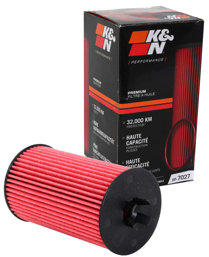 K&N FILTER HP-7027 K&N Oil Filter: 20,000 Mile Engine Protection, High Efficiency, HP-7027