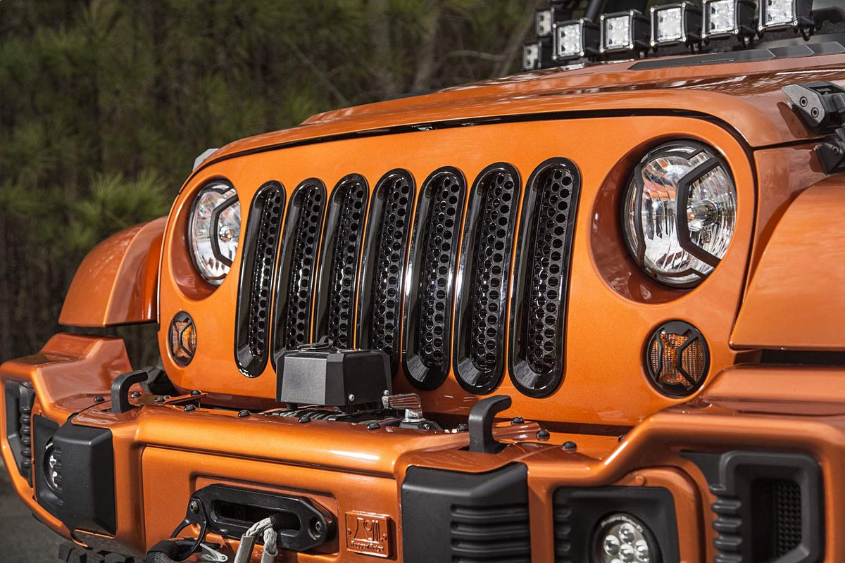 RUGGED RIDGE 11306.31 Rugged Ridge | Grille Insert Kit, Perforated, Black | 11306.31 | Fits 2007-2018 Jeep Wrangler JK