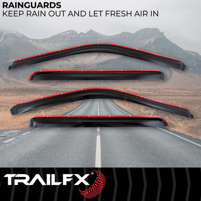 TRAILFX 4381IC TrailFX Window Vents Fits Ford F-250 Super Duty Crew Cab 2017-2025 in-Channel Smoked Rainguards 4-Piece Low Profile Acrylic Set TrailFX 4381IC