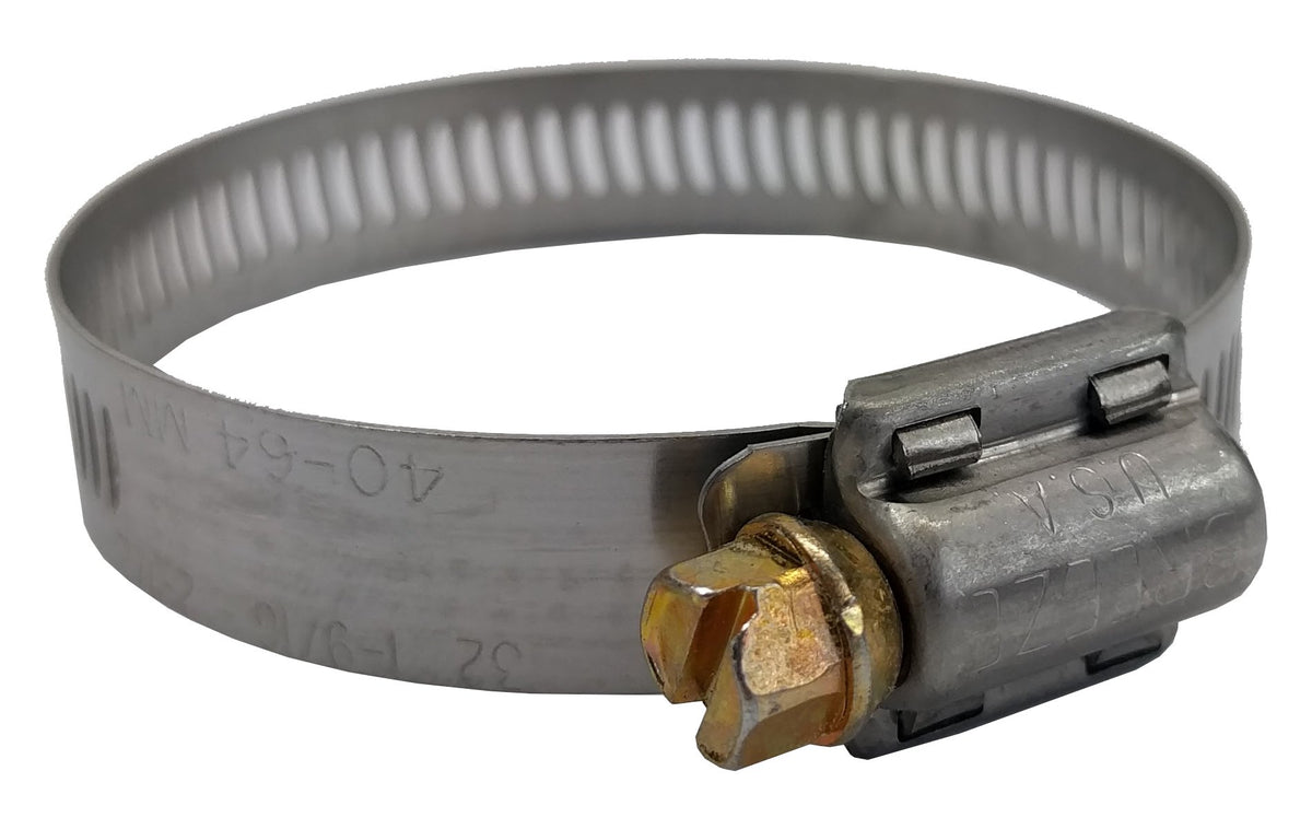 BREEZE 62032H Breeze Power-Seal Stainless Steel Hose Clamp, Worm-Drive, SAE Size 32, 1-9/16" to 2-1/2" Diameter Range, 1/2" Bandwidth (Pack of 10)