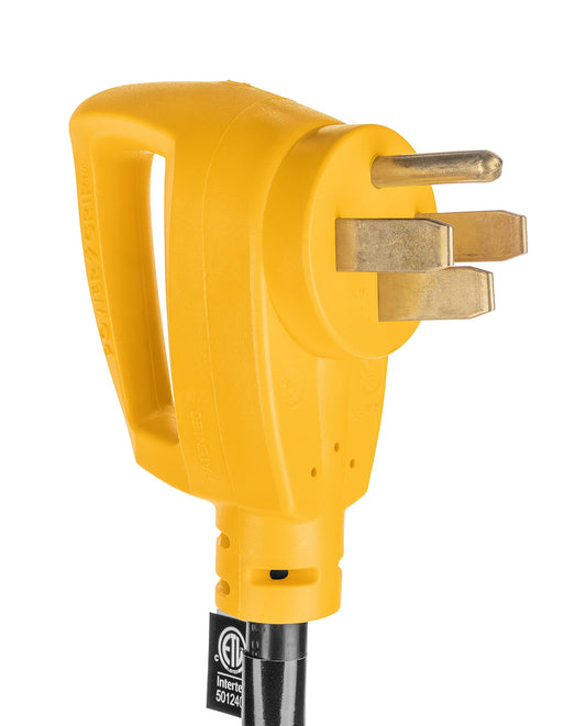 CAMCO 55542 Camco PowerGrip 25-Foot 50-Amp RV Extension Cord | Features a 50-Amp Standard Male Connector, a 50-Amp Locking Female Connector, and is Rated for 125/250 Volts/12500 Watts (55542)