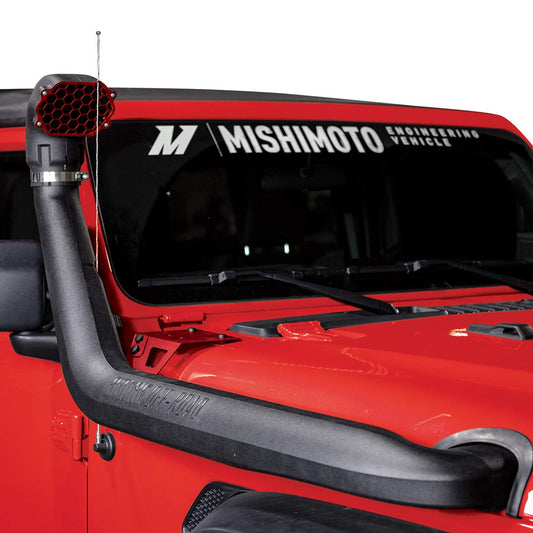 MISHIMOTO MMAI-JL-18NMWRD Mishimoto Borne Off-Road by MMAI-JL-18NMWRD Snorkel, Compatible with Jeep Wrangler JL, 2018+, Micro-Wrinkle Red
