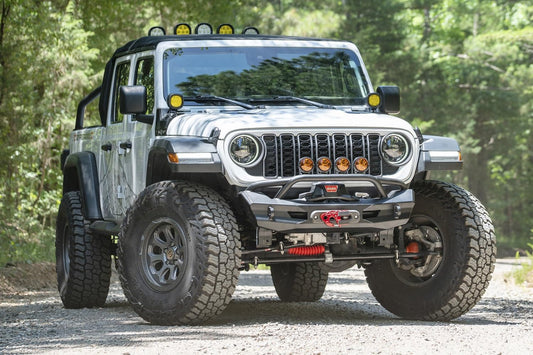 Fab Fours JL24-B5152-1 Fab Fours JL24-B5152-1 Ghost Stubby Front Winch Bumper w/Guard Jeep JL/JT 2018-2025