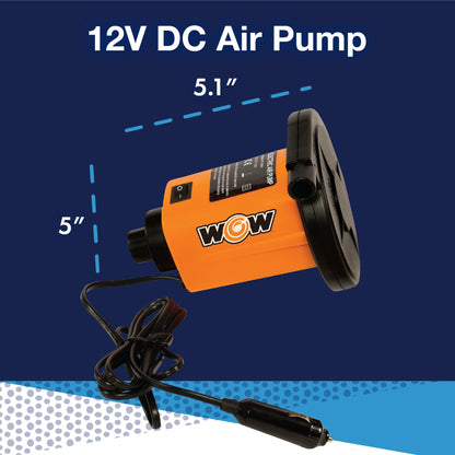 WOW SPORTS 13-4020 WOW Sports Electric Air Inflator, Air Pumps for Inflatables, Towables and Others, Comes with DC Power Adapter and Cord, 1.0 PSI