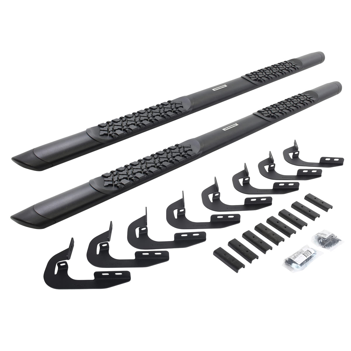 GO RHINO V3405880T Go Rhino V-Series V3 5" Side Steps & Mounting Brackets | V3405880T | Fits 2014-2019 Chevrolet Silverado & GMC Sierra 1500, 2500 HD, 3500 HD Double Cab (See Description)