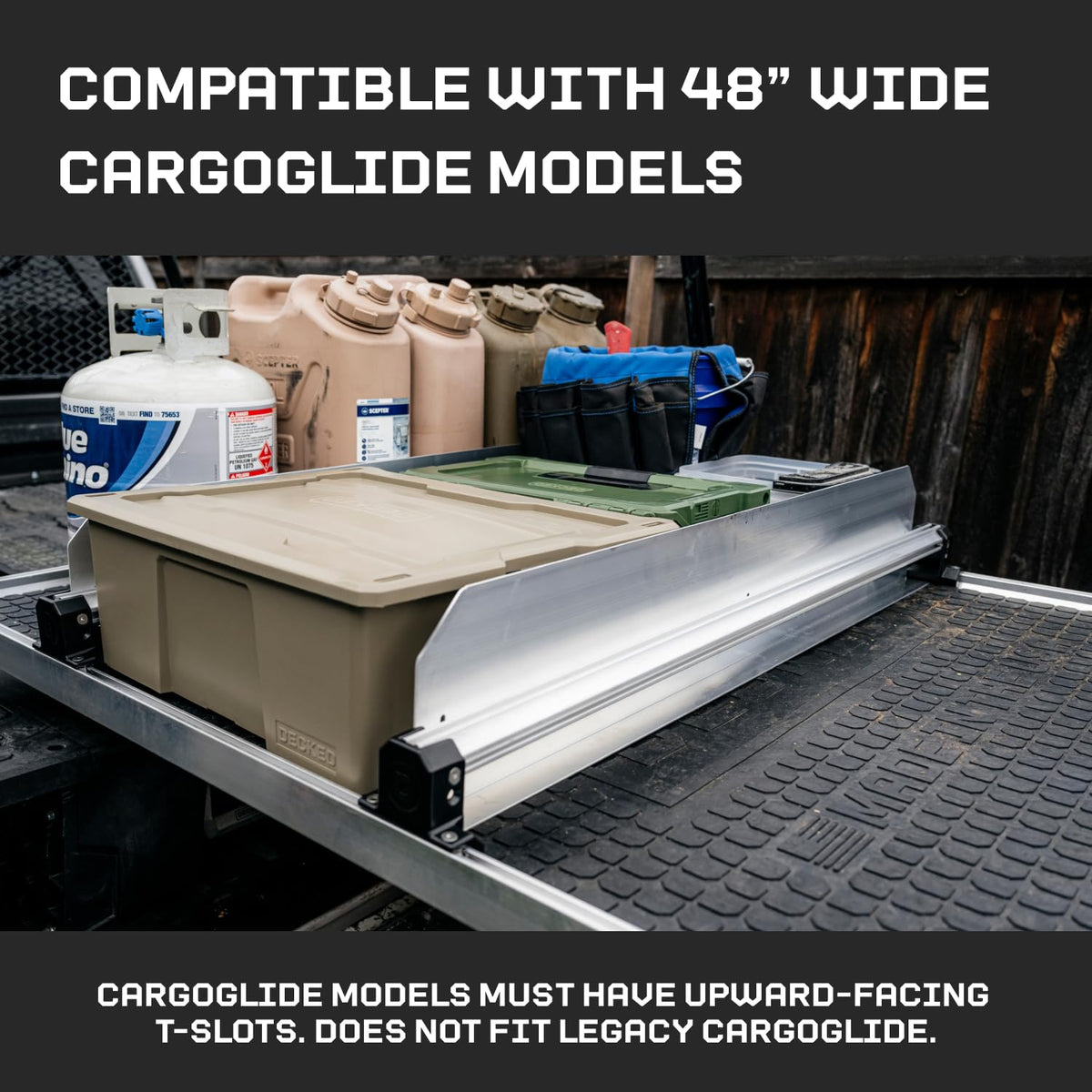 CARGOGLIDE C0064-2DIV48-ALM Double Cross Bar & Tray Divider Kit for 48" CargoGlide 2.0 | Includes 2 Tray Dividers, 2 Cross Bars, 2 Footer Kits & 2 Hardware Kits | for Full-Size Truck Only