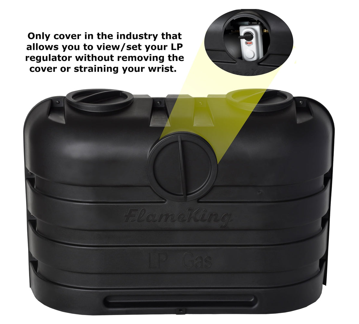 FLAME KING YSN-PCC-RV20 Flame King Dual 20LB LP Propane Tank Light Plastic Heavy Duty Cover for RV, Travel Trailer, Camper - Black