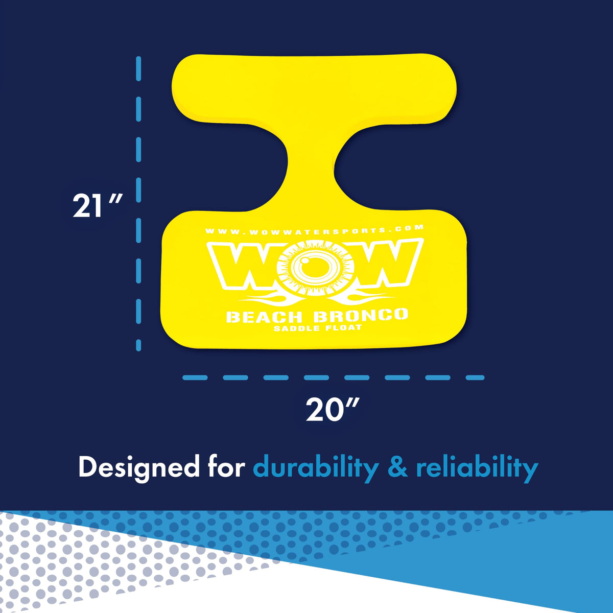 WOW SPORTS 14-2150 WOW Sports Foam Water Saddle Float - Yellow - Hands-Free Pool Seat