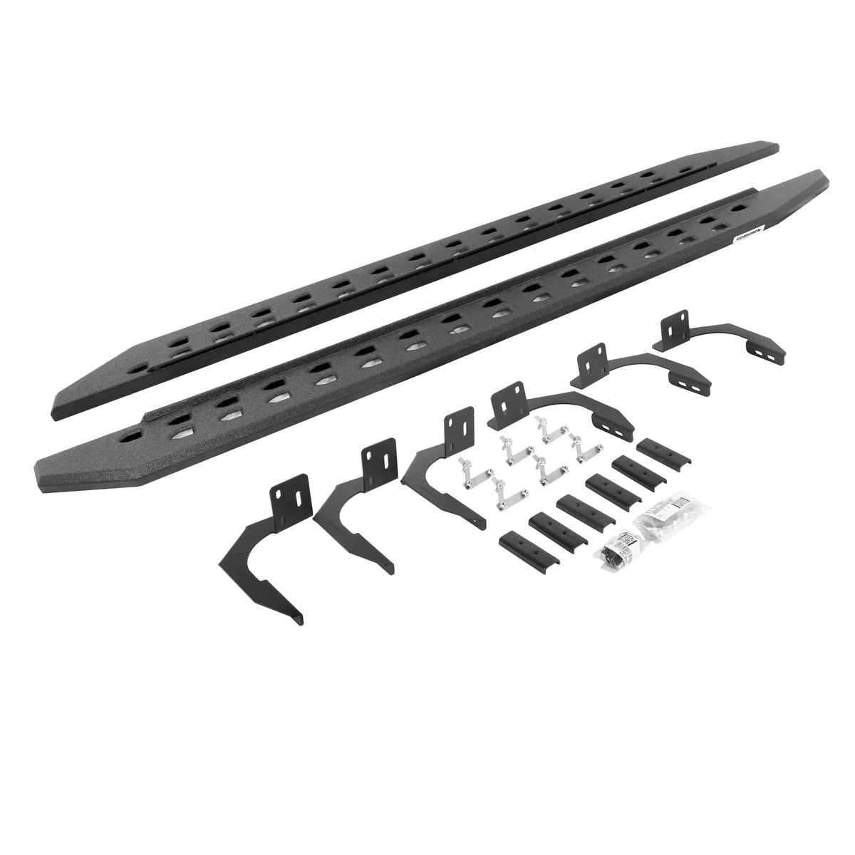 GO RHINO 69409980ST Go Rhino RB20 Slim Running Boards & Brackets | Galvanized Steel, Protective Bedliner Coating | 69409980ST | Fits 2009-2014 RAM 1500 Quad Cab Pickup