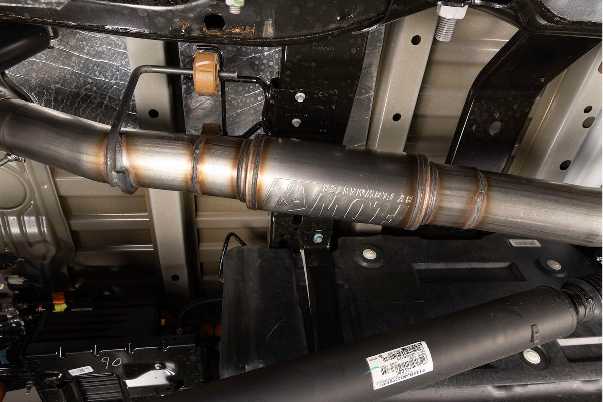 FLOWMASTER 718102 Flowmaster 718102 FlowFX Direct Fit Muffler Exhaust System Fits Select Compatible with Ford F-250, F-350 6.2L, 6.8L, 7.3L Gas Engines