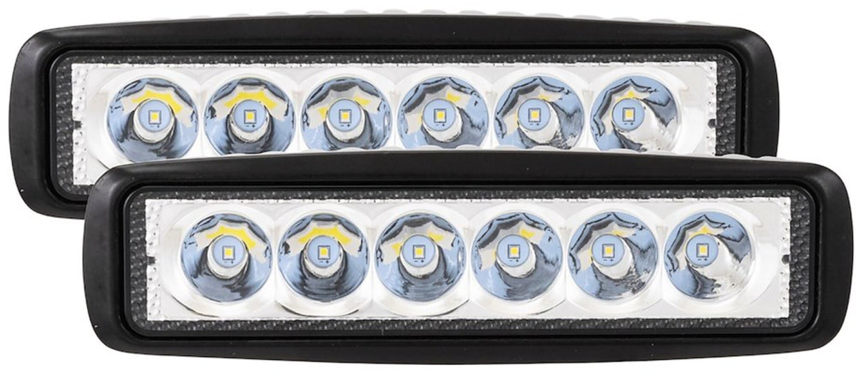 TRAILFX 6SRUTLS2 Trailfx 6SRUTLS2 Work Lights Set of 2 Oval 6 Inch LED Utility Lights 18W Spot Beam 2520 Raw Lumens Black Aluminum IP67 and IP69K Pedestal Mount with Harness Switch and Mounting Hardware