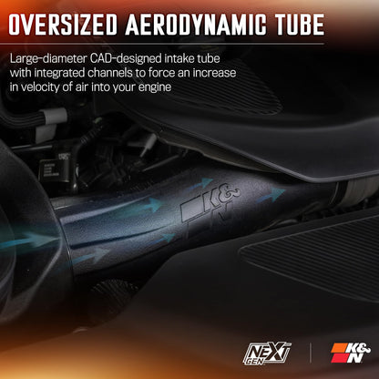 K&N FILTER 50-1565 K&N NextGen Cold Air Intake System: High-Flow Cotton Filter: Compatible with 2025 RAM 1500 RHO; 50-1565