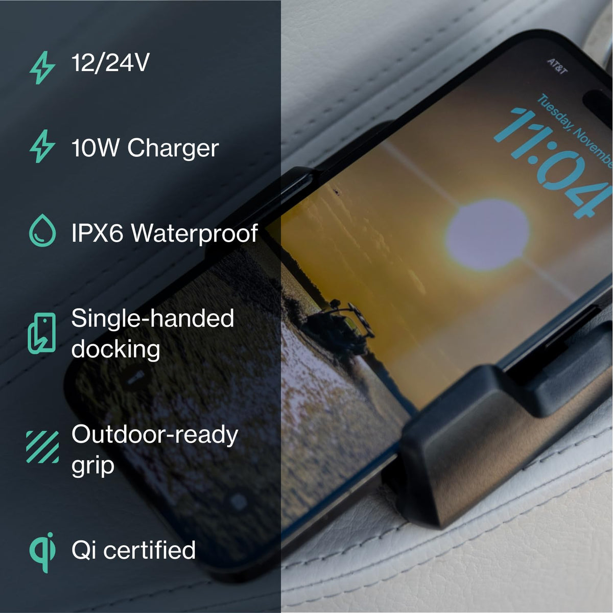 SCANSTRUT SC-CW-11F ROKK Wireless - Nano 10W. Waterproof Wireless Compact Phone Charging Mount 12/24V Available Q1 2023