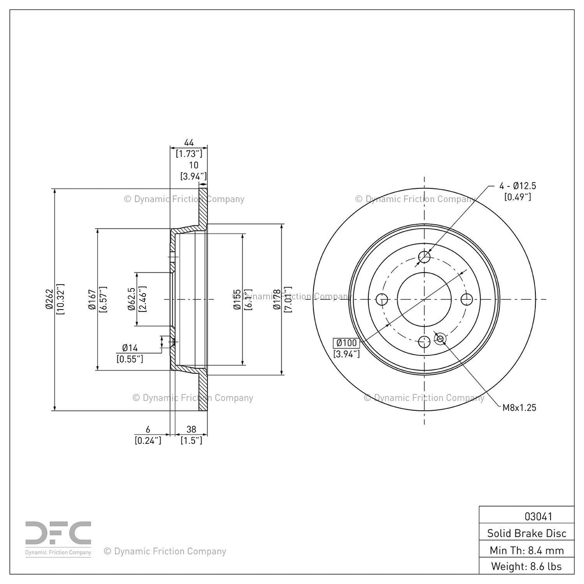 Dynamic Friction 604-03041 Rear Brake Rotor