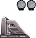 Black Horse Off Road Armour II Roll Bar Incl.Set of 9 Black Round LED Light Black Compatible with 2005-2026 Toyota Tacoma-AR2-03B-PL69B