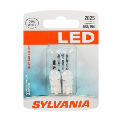 SYLVANIA 2825SL.BP2 SYLVANIA 2825 T10 W5W LED Mini Bulb, White, Interior Lighting, 2-Pack