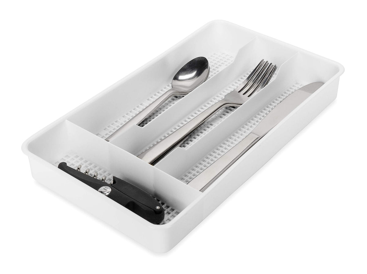 CAMCO 43508 Camco 43508 Cutlery Tray - Designed for RV and Compact Kitchen Drawers - Easily Organize and Store Kitchen Flatware - White