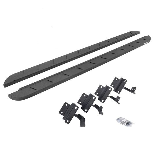 GO RHINO 63417780ST Go Rhino RB10 Slim Running Boards & Brackets – Galvanized Steel, Protective Bedliner Coating – 63417780ST – Fits 2015-2024 Ford F-150 Super Cab Pickup & Others (See Description)