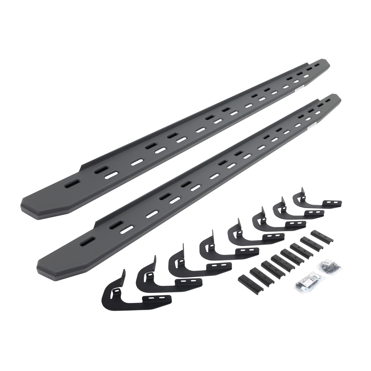 GO RHINO 69605880SPC Go Rhino RB30 Slim Running Boards & Brackets | Galvanized Steel, Textured Black | 69605880SPC | Fits 2014-2018 Chevrolet Silverado/GMC Sierra 1500 Double Cab (See Description)