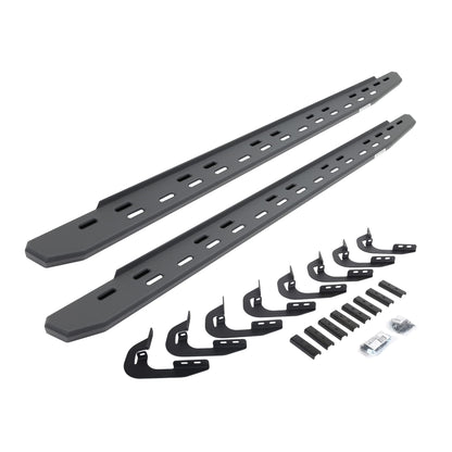 GO RHINO 69605880SPC Go Rhino RB30 Slim Running Boards & Brackets | Galvanized Steel, Textured Black | 69605880SPC | Fits 2014-2018 Chevrolet Silverado/GMC Sierra 1500 Double Cab (See Description)
