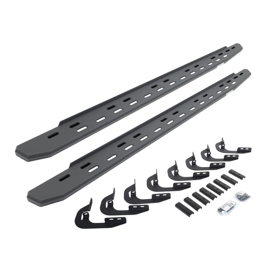 GO RHINO 69605880SPC Go Rhino RB30 Slim Running Boards & Brackets | Galvanized Steel, Textured Black | 69605880SPC | Fits 2014-2018 Chevrolet Silverado/GMC Sierra 1500 Double Cab (See Description)