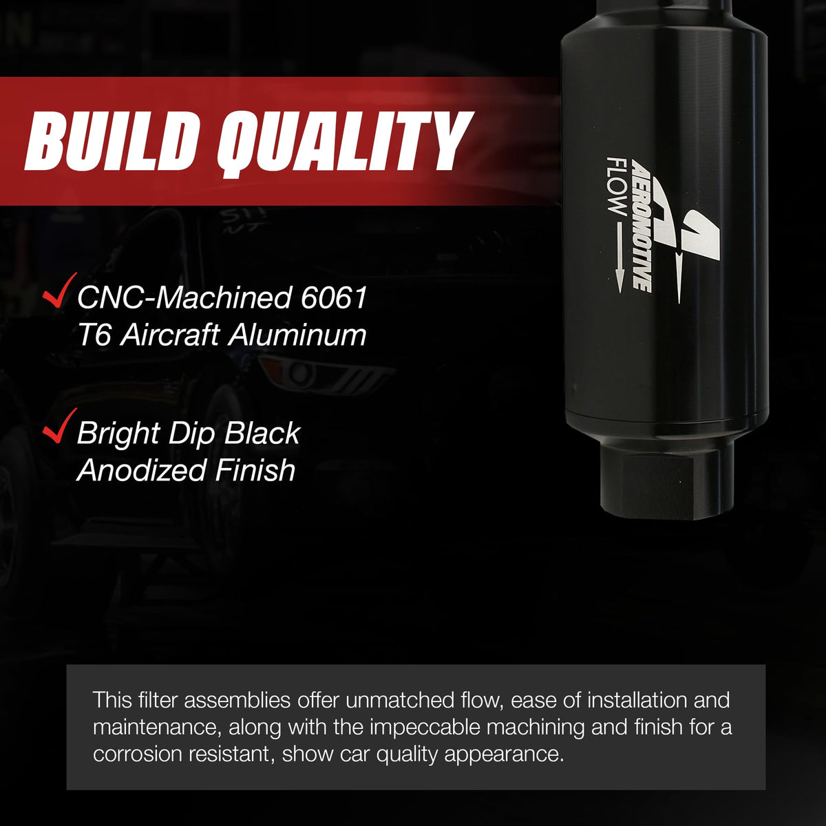 AEROMOTIVE 12324 Aeromotive 100 Micron Inline Fuel Filter - Stainless Steel Element - 12324