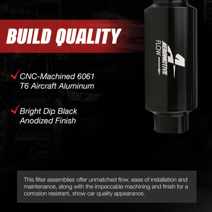 AEROMOTIVE 12324 Aeromotive 100 Micron Inline Fuel Filter - Stainless Steel Element - 12324