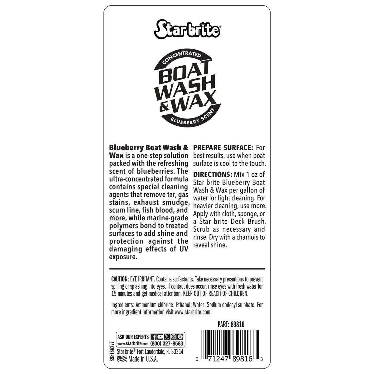 STAR BRITE 089816 STAR BRITE Boat Wash & Wax Heavy Duty Concentrate, Cleans & Protects