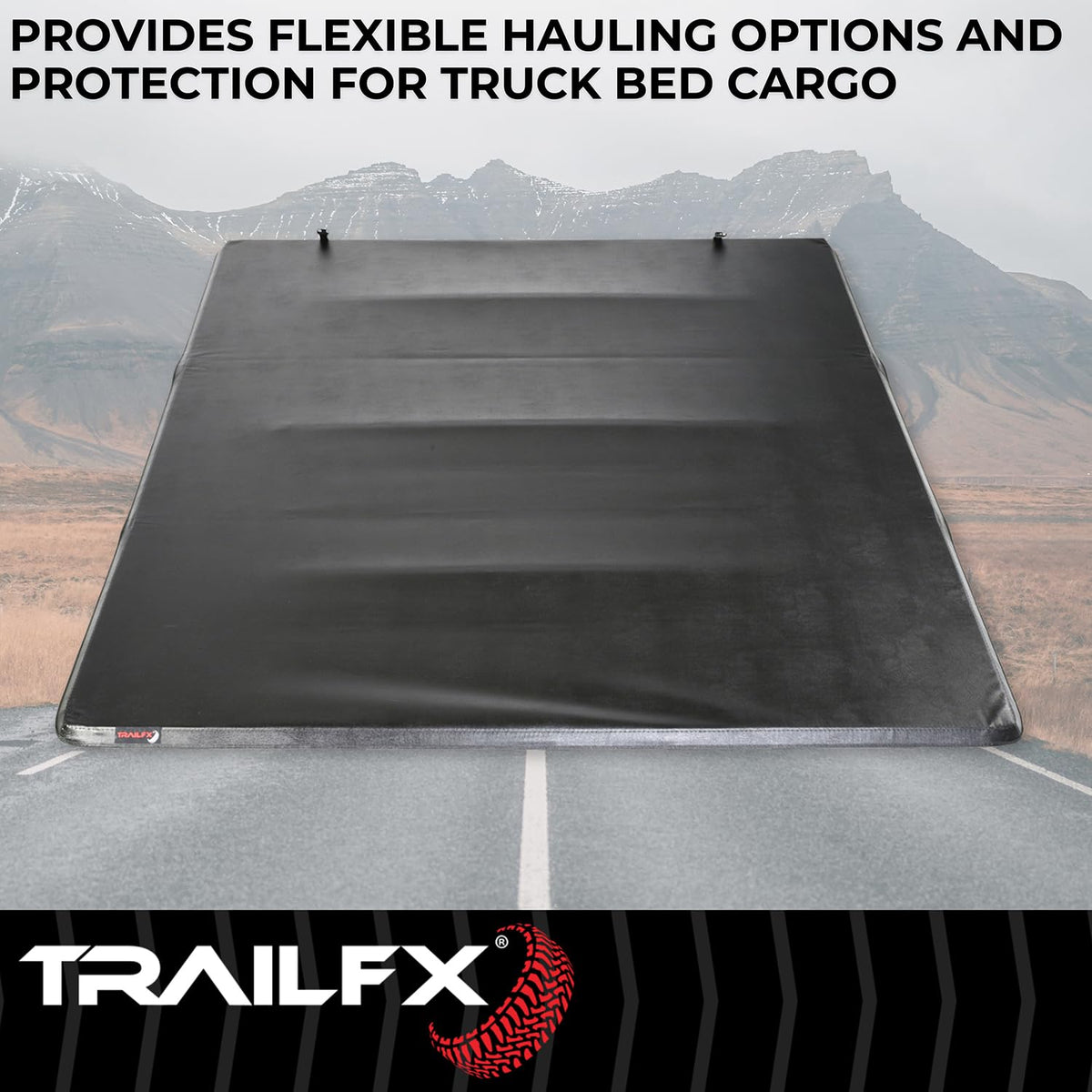 TRAILFX TFX3317 TrailFX Soft Tri-Fold Tonneau Cover Fits Ford Ranger 5 ft Bed 2019-2023 Black Vinyl with Aluminum Rails Clamp-On 3 Panels and 2 Folds Truck Bed Cover TrailFX TFX3317
